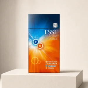 ESSE Change Double Applemint Orange packaging photographed for a neutral product reference entry page