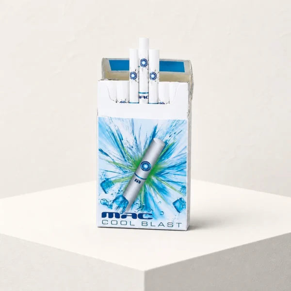 MAC Cool Blast packaging photographed for a neutral product reference entry page