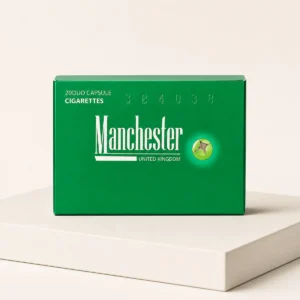 Manchester Green Crush packaging photographed for a neutral product reference entry page
