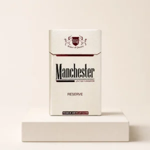 Manchester Reserve packaging photographed for a neutral product reference entry page
